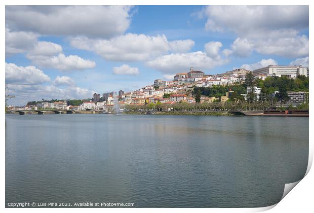 Coimbra city view with Mondego river, in Portugal Print by Luis Pina