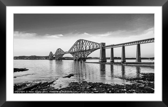 Forth Railway Bridge from South Queensferrry Framed Mounted Print by Peter Gaeng