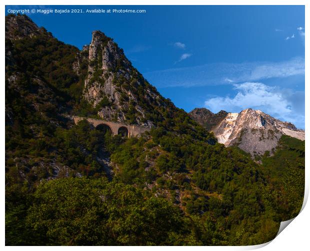 Panoramic Italian Mountains with Blue Sky Print by Maggie Bajada