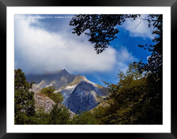 Beautiful view of Mountains with Blue Sky in Italy Framed Mounted Print by Maggie Bajada
