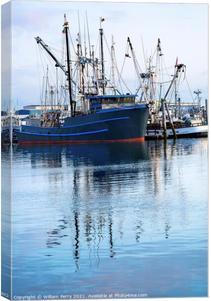 Large Fishing Boat Westport Grays Harbor Washington State Canvas Print by William Perry