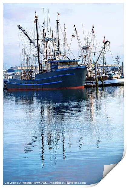 Large Fishing Boat Westport Grays Harbor Washington State Print by William Perry