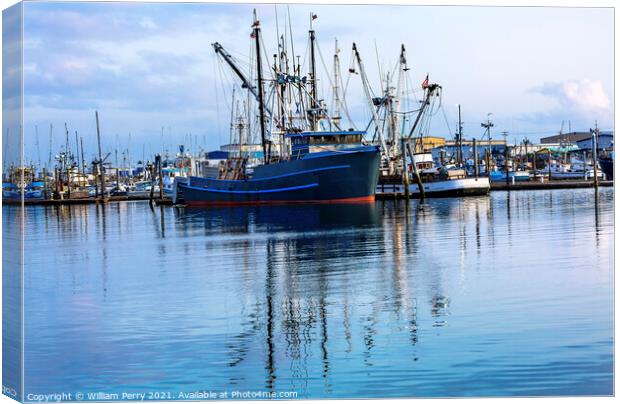 Large Fishing Boat Westport Grays Harbor Washington State Canvas Print by William Perry