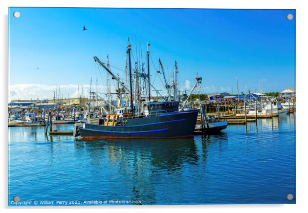 Large Fishing Boat Westport Grays Harbor Washington State Acrylic by William Perry