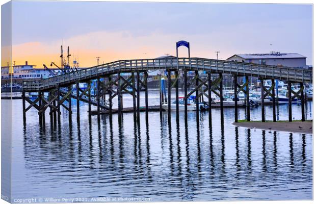 Wooden Bridge Westport Grays Harbor Washington State Canvas Print by William Perry