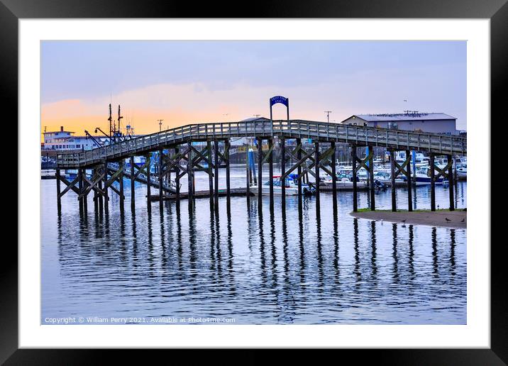 Wooden Bridge Westport Grays Harbor Washington State Framed Mounted Print by William Perry