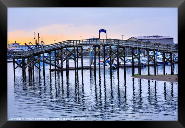 Wooden Bridge Westport Grays Harbor Washington State Framed Print by William Perry