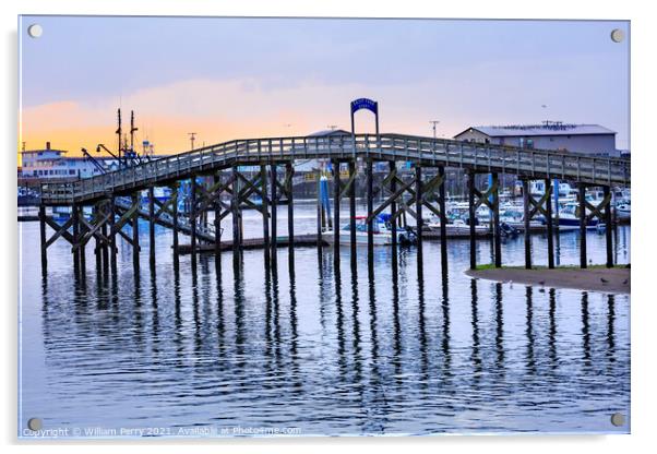 Wooden Bridge Westport Grays Harbor Washington State Acrylic by William Perry