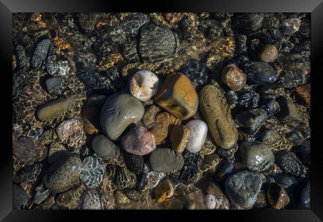 Pebbles and ripples Framed Print by Pete Hemington