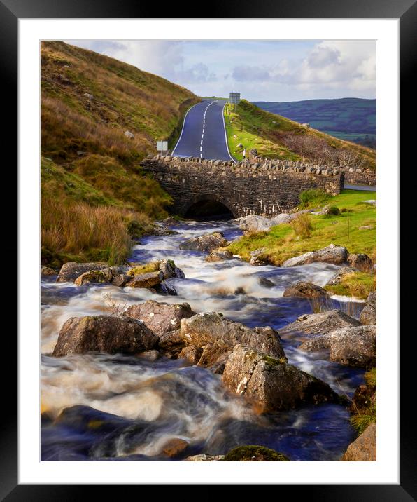 The Afon Clydach on the Black Mountain Framed Mounted Print by Leighton Collins