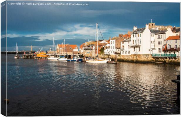 Whitby's Enchanting Twilight: A Gothic Coastal Vis Canvas Print by Holly Burgess