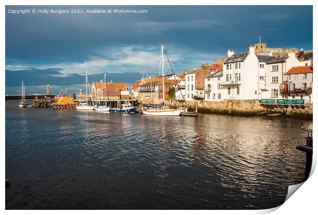 Whitby's Enchanting Twilight: A Gothic Coastal Vis Print by Holly Burgess
