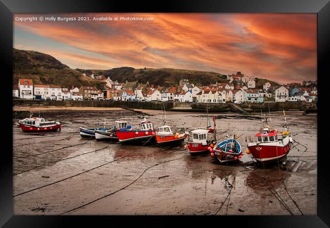 Brunswick Bay North Yorkshire Borough of Scarborough, England Framed Print by Holly Burgess