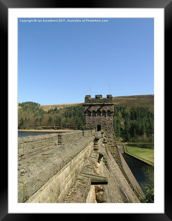 The western tower of derwent dam Framed Mounted Print by ian broadbent
