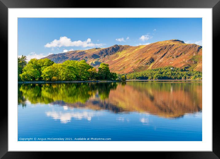 Colourful reflections on Derwent Water Framed Mounted Print by Angus McComiskey