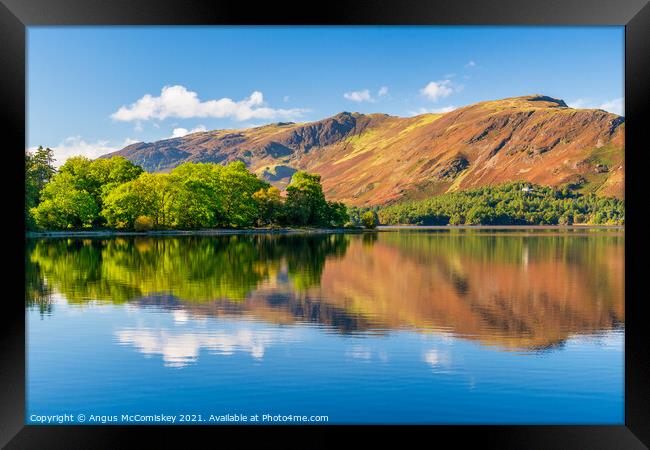 Colourful reflections on Derwent Water Framed Print by Angus McComiskey