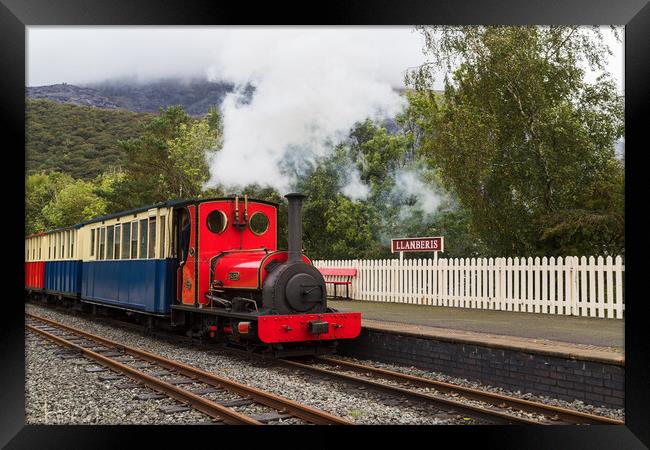Steam train on the Llanberis Lake Railway Framed Print by Jason Wells