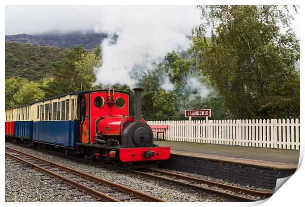 Steam train on the Llanberis Lake Railway Print by Jason Wells