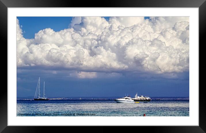 Dramatic Clouds Over Palma Bay Mallorca Framed Mounted Print by Peter F Hunt