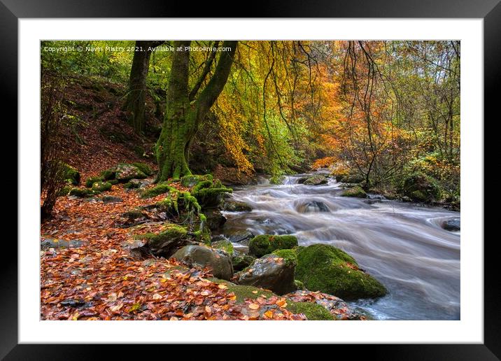 Autumn at The Birks of Aberfeldy Framed Mounted Print by Navin Mistry