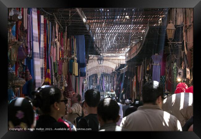 A busy souk  Framed Print by Kevin Hellon