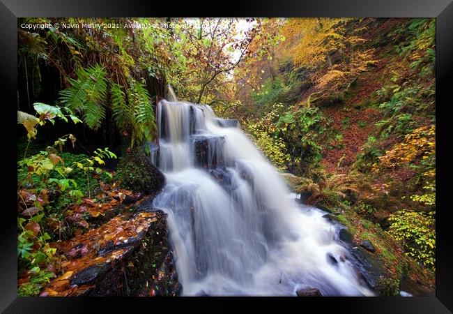 A Waterfall in the Birks of Aberfeldy Framed Print by Navin Mistry