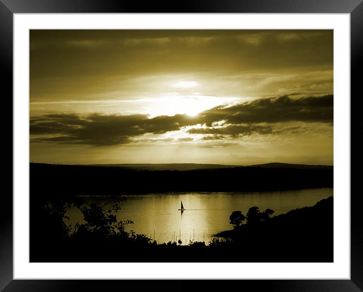 golden sunset Framed Mounted Print by Heather Newton