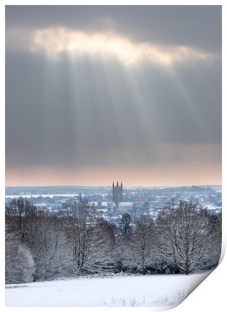 Sun Rays over the Cathedral Print by Stewart Mckeown