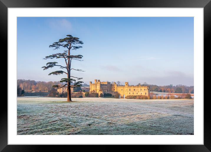 Leeds Castle in the Frost Framed Mounted Print by Stewart Mckeown