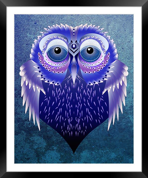 Vector Owl Framed Mounted Print by Julie Hoddinott
