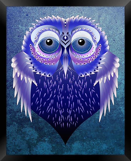 Vector Owl Framed Print by Julie Hoddinott