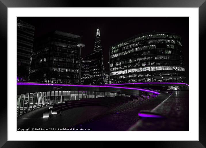 Shards of Purple Framed Mounted Print by Neil Porter