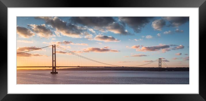 The humber bridge sunset Framed Mounted Print by Jason Thompson