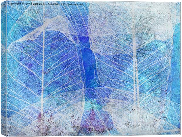 Ice Blue Leaves Canvas Print by Lynn Bolt