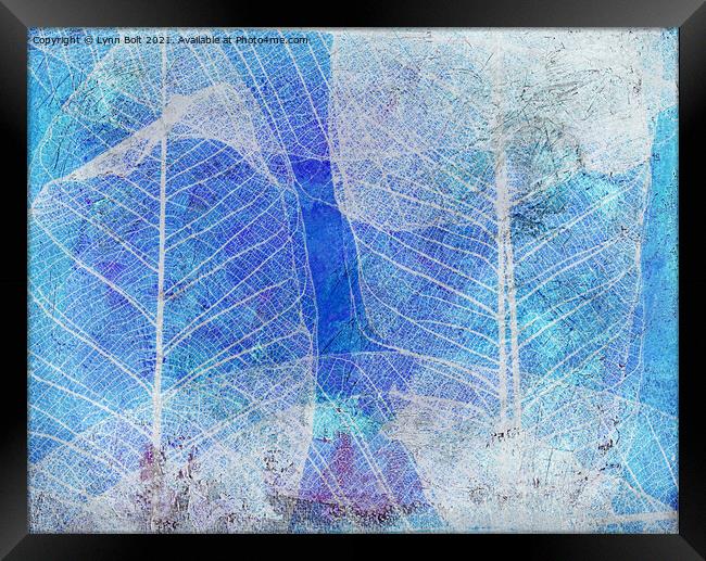 Ice Blue Leaves Framed Print by Lynn Bolt