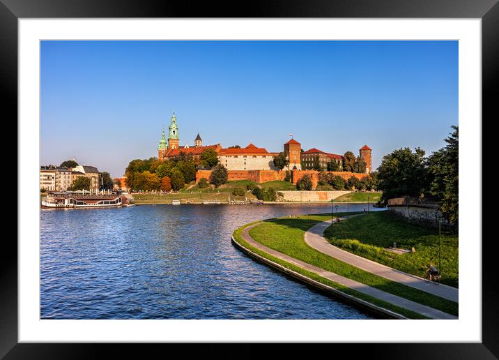 Wawel Royal Castle at Vistula River in Krakow Framed Mounted Print by Artur Bogacki