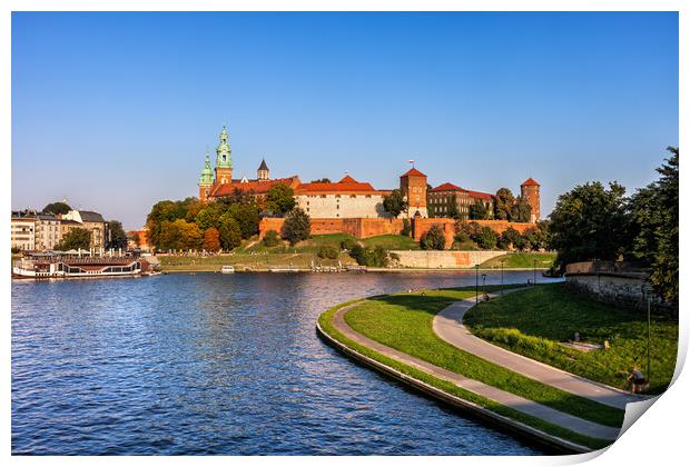 Wawel Royal Castle at Vistula River in Krakow Print by Artur Bogacki