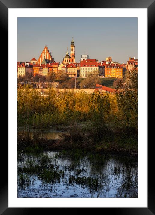 Warsaw Od Town At Sunrise In Poland Framed Mounted Print by Artur Bogacki