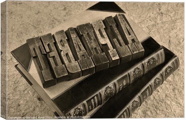 Alphabet Wooden Printers Blocks - Sepia Canvas Print by Bernard Rose Photography