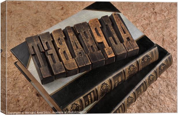 Vintage Alphabet Printers Blocks for Unique Librar Canvas Print by Bernard Rose Photography