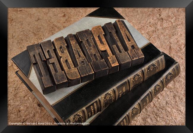 Vintage Alphabet Printers Blocks for Unique Librar Framed Print by Bernard Rose Photography