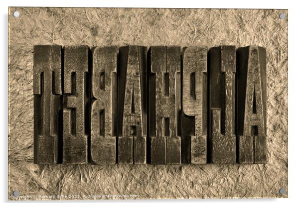 Alphabet Wooden Letterpress Blocks - Sepia Acrylic by Bernard Rose Photography