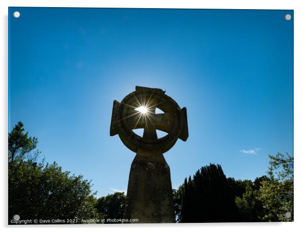 Celtic Cross with sun star burst through the upper left hand quadrant Acrylic by Dave Collins