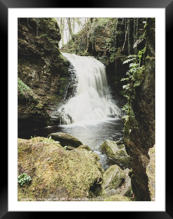 Hareshaw Linn Framed Mounted Print by Darren Johnson