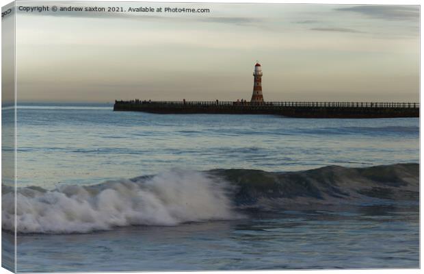 WAVE LIGHTHOUSE Canvas Print by andrew saxton