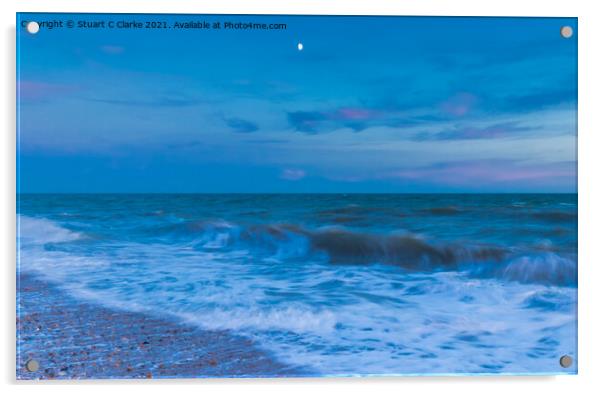 Sea Moon Acrylic by Stuart C Clarke