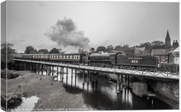 River crossing on the NYMR Canvas Print by Richard Perks