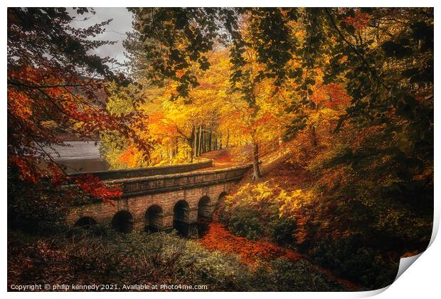 Autumn Bridge Print by philip kennedy