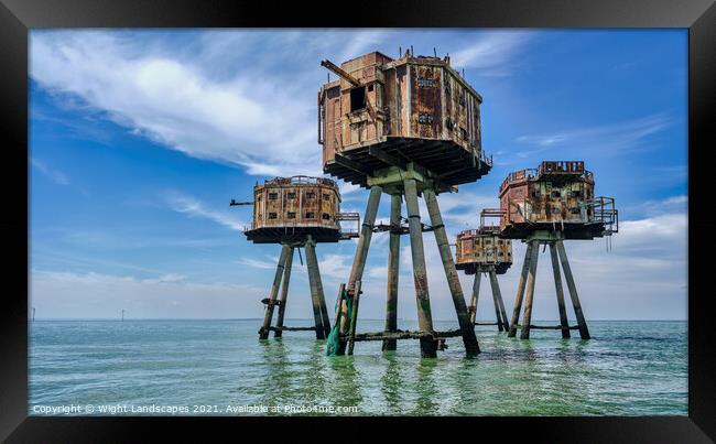 Shivering Sands Maunsell Forts Framed Print by Wight Landscapes