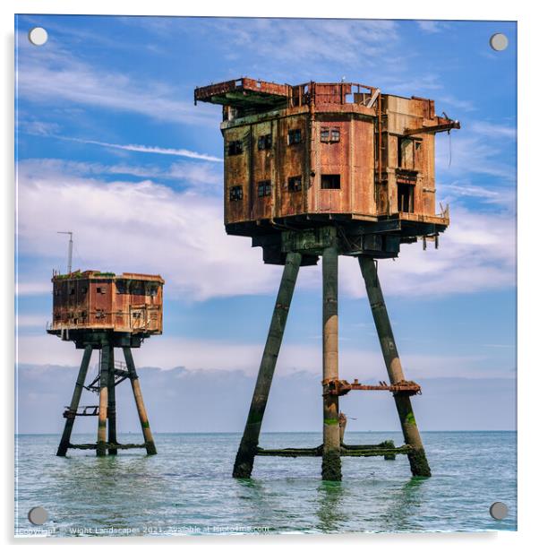 Maunsell Forts Acrylic by Wight Landscapes